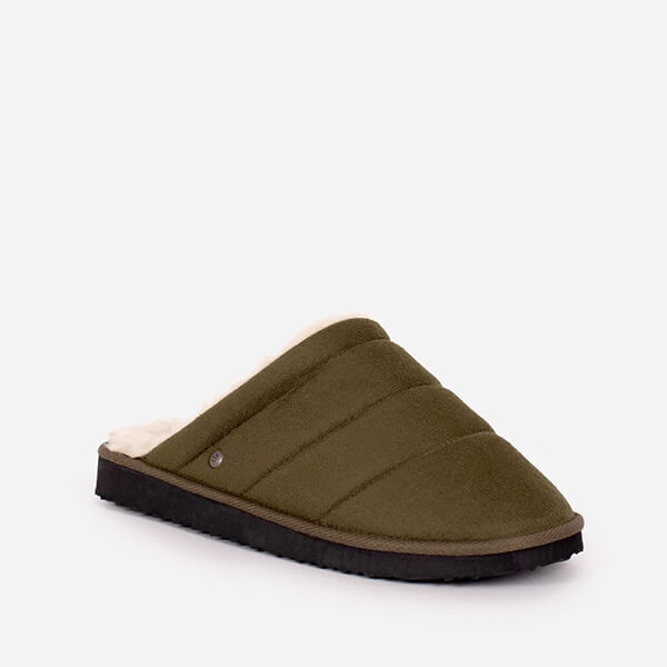 Brakeburn Khaki Quilted Slipper Size 7