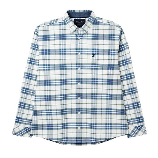 Joules Mens Green Blue Check Welford Classic Long Sleeve Check Shirt Size M