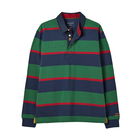 Joules Mens Navy Green Stripe Embellished Rugby Shirt Size XL