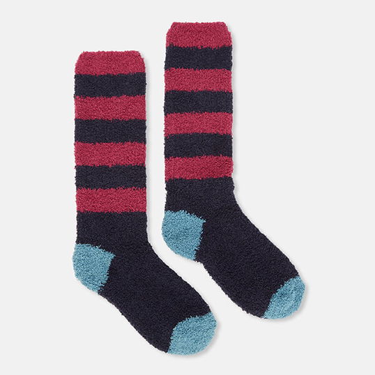 Joules French Navy Fluffy Sock Size 4-8