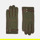 Joules Green Tweed Allerdale Tweed and Leather Gloves Size M-L