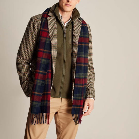 Joules Mens Tartan Check Tytherton Scarf