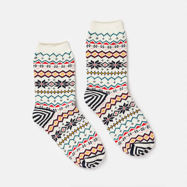 Joules Lucille Ivory Fairisle Socks