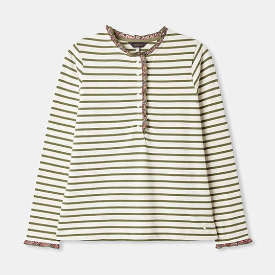 Joules Lurex Olive Daphne Striped Top