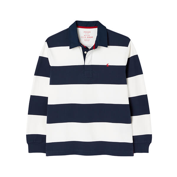 Joules Navy Creme Stripe Onside Rugby Shirt Size XL