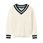 Joules Creme Navy Dawson V-Neck Cricket Jumper Size 10