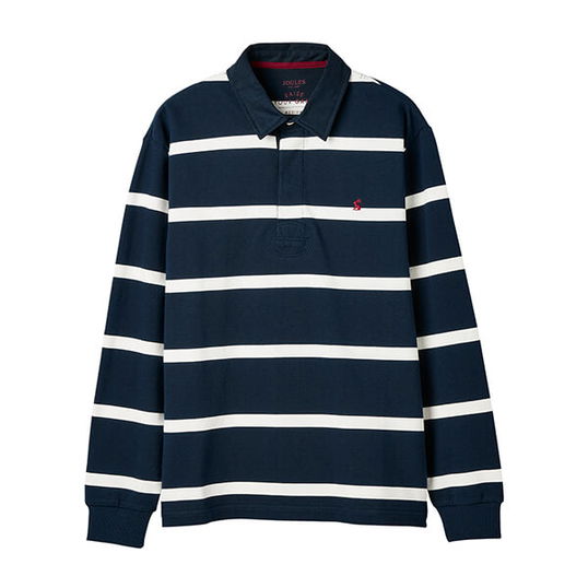 Joules Mens Navy Creme Stripe Onside Rugby Shirt Size XL