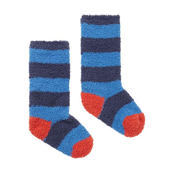 Joules Navy Blue Fluffy Socks Size L