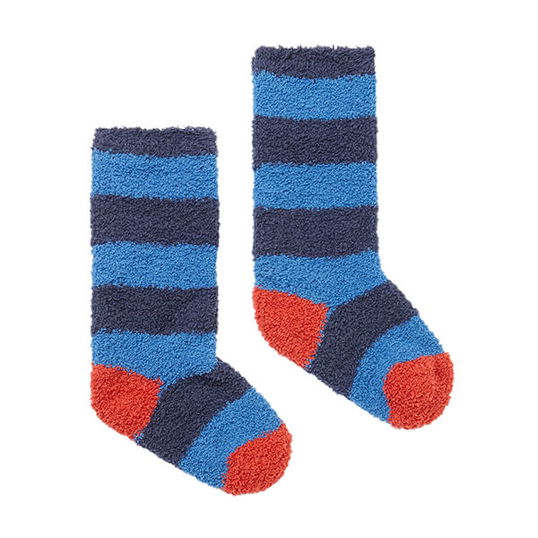 Joules Navy Blue Fluffy Socks Size L
