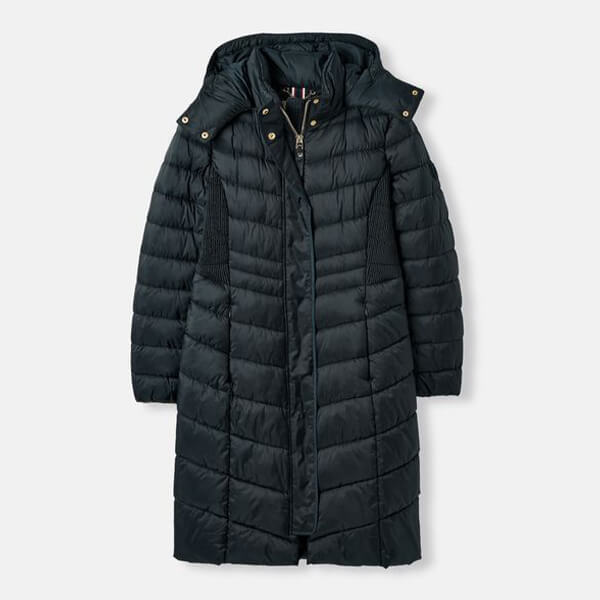 Joules Dark Navy Pembury Long Padded Coat Size 12