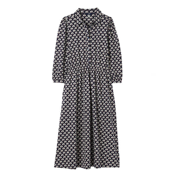 Joules French Navy Peacock Hazel Jersey Shirt Dress Size 16