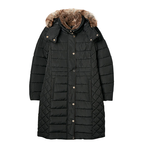 Joules Black Charlington Padded Coat Size 20