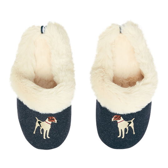Joules French Navy Slippet Luxe Slippers Size S