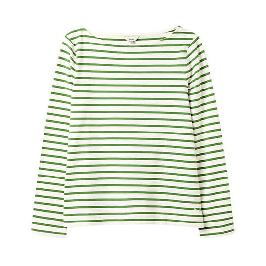 Joules Green Stripe Harbour Long Sleeve Top Size 10