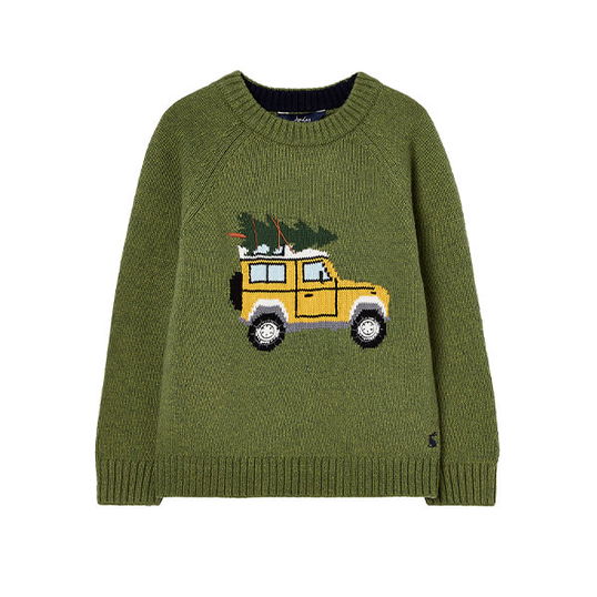 Joules Kids Green Cracking Festive Jumper Size 5-6y
