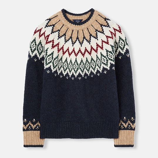 Joules Navy Etta Fair Isle Jumper Size 8