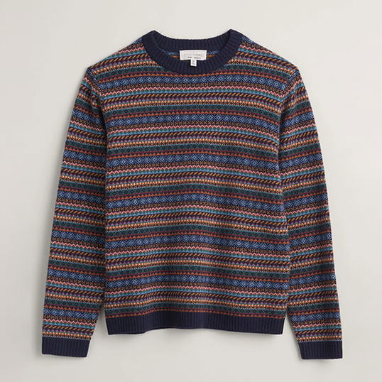 Seasalt Mens Polventon Jumper Man-Amber Multi Size S