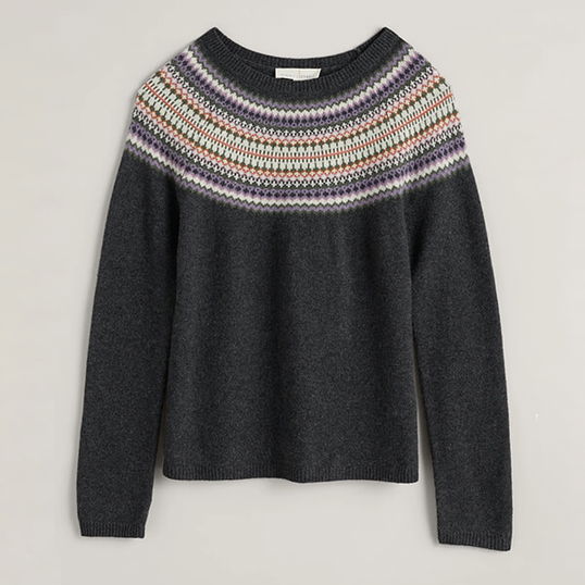 Seasalt Buck`s Horn Jumper Springfair Monoprint Mix Size 12