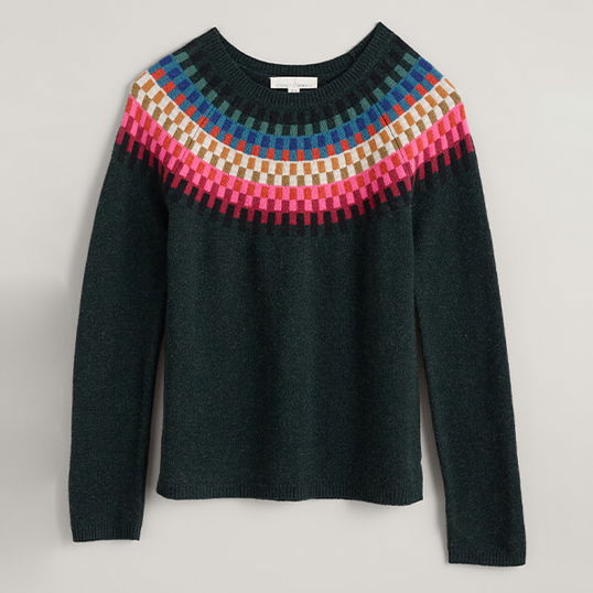 Seasalt Berlewen Jumper Croquet Woodland Multi Size 8