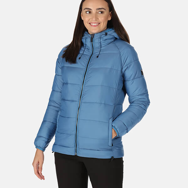 Regatta Womens Toploft II Hooded Puffer Jacket Vallarta Blue Size 16