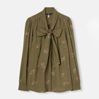 Joules Heritage Pheasants Everly Tie Neck Blouse Size 10