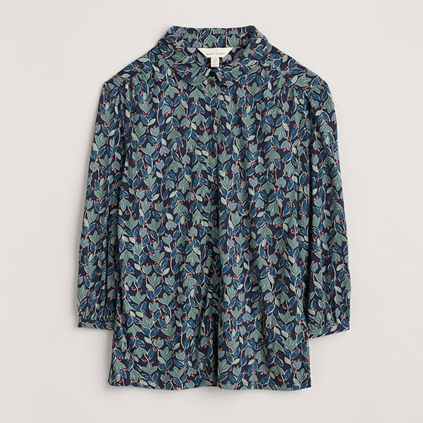 Seasalt 3/4 Embrace Shirt Wax Glaze Tulips Maritime Size 10