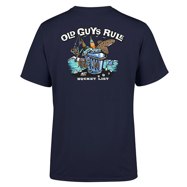 Old Guys Rule Bucket List II T-Shirt Navy Medium