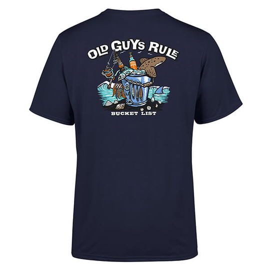 Old Guys Rule Bucket List II T-Shirt Navy Medium