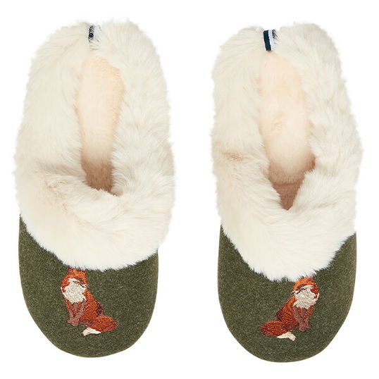 Joules Heritage Green Slippet Luxe Slippers Size L