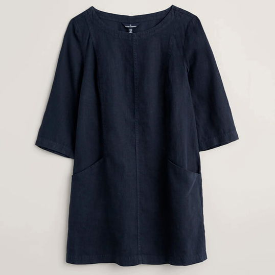 Seasalt Into Land Linen Tunic Maritime Size 14
