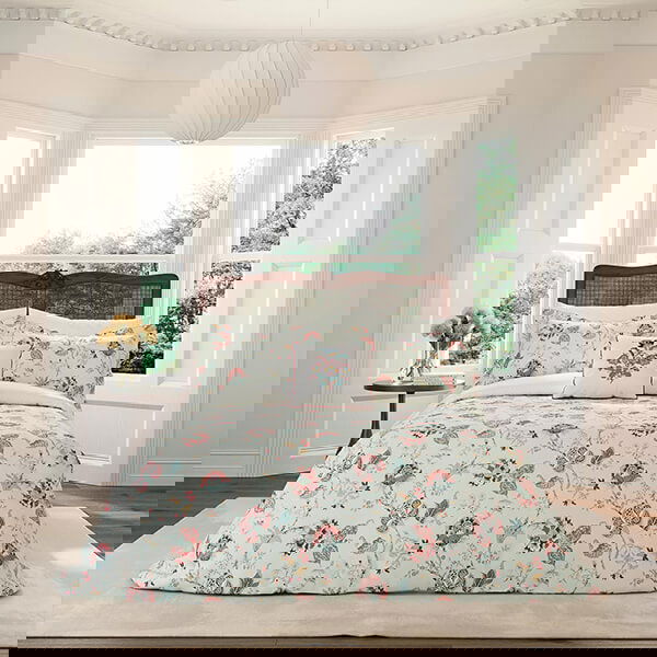 V&A Palampore Trail Duvet Cover Set Super King Size Duck Egg Teal
