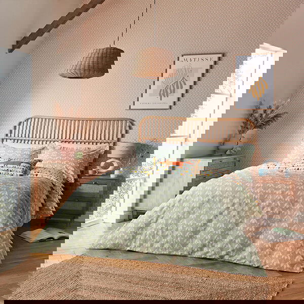 Scion Snowdrop Duvet Cover Set Super King Size Sage