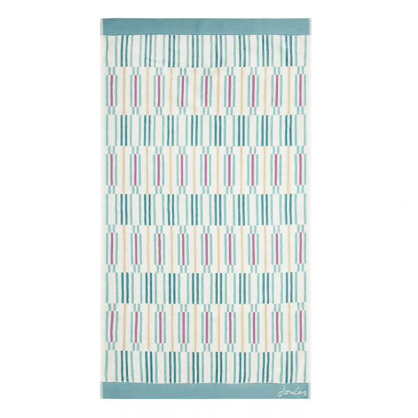 Joules Collector Geo Bath Sheet Aqua