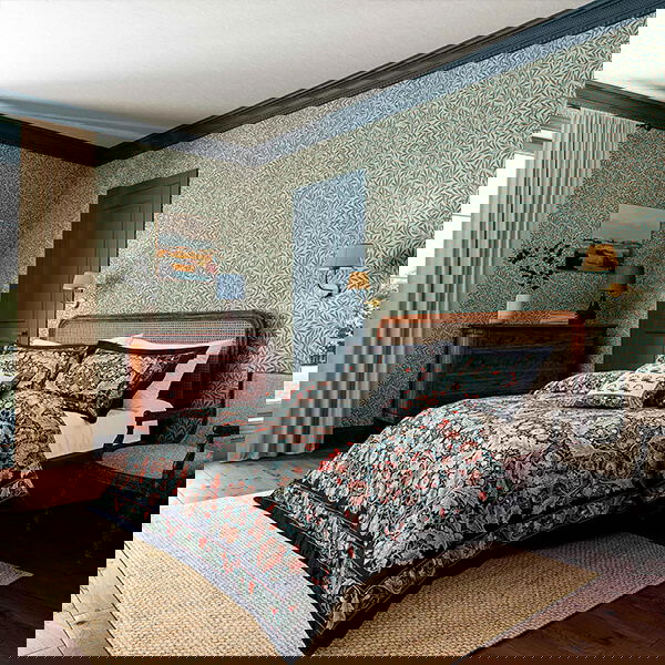 Morris & Co for V&A Earthly Paradise Duvet Cover Set Super King Size Teal & Sea Green
