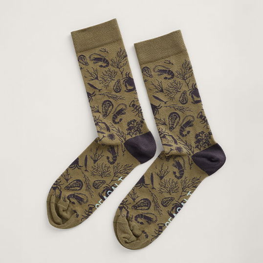 Seasalt Mens Arty Socks Keelage Seagrass