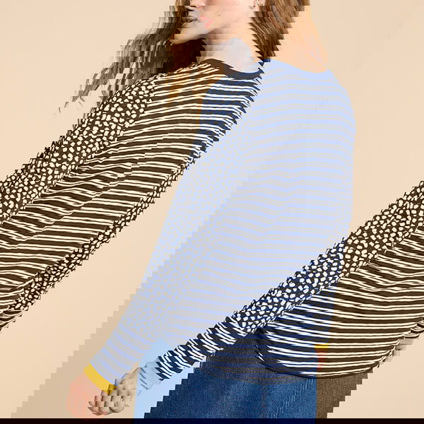 White Stuff Clara Long Sleeve T-Shirt Navy Print