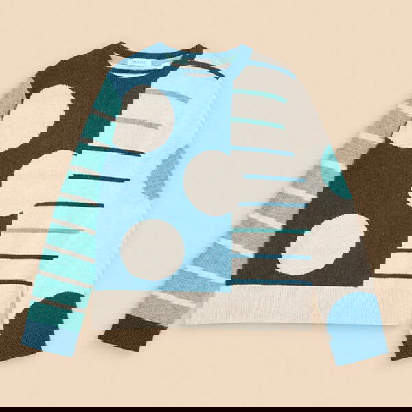White Stuff Jade Spot Stripe Jumper Teal Multi