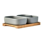 BIA International Share Set of 2 Rectangular Bowls Grey