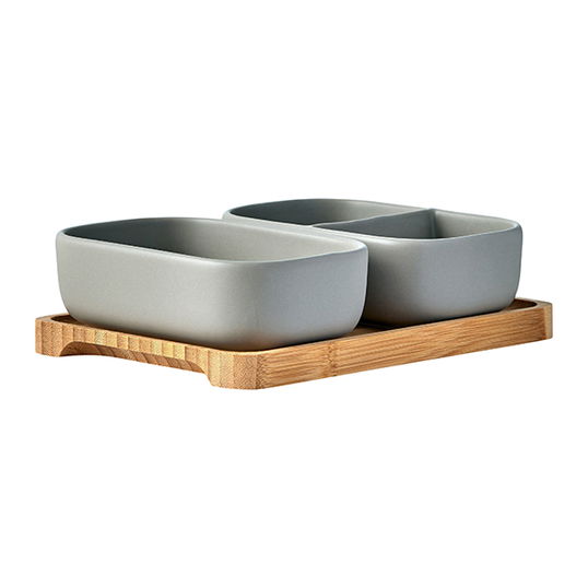 BIA International Share Set of 2 Rectangular Bowls Grey