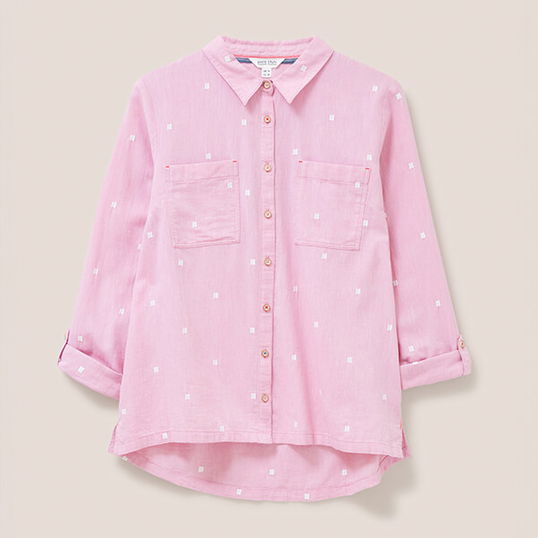 White Stuff Sophie Organic Cotton Shirt Pink Multi