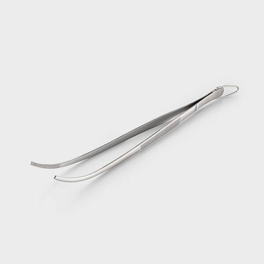 Taylor`s Eye Witness 30cm Cranked Round Tipped Plating Tweezers