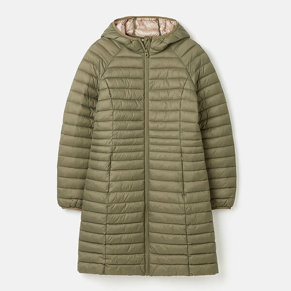 Joules Soft Khaki Bramley Long Padded Coat
