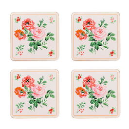 Cath Kidston Archive Rose Set of 4 Cork Backed Coasters