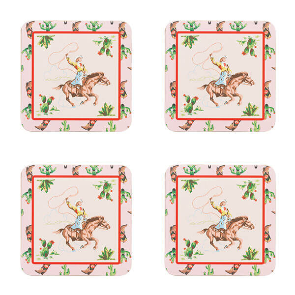 Cath Kidston Cowgirl Rodeo Set of 4 Cork Backed Coasters