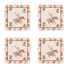 Cath Kidston Cowgirl Rodeo Set of 4 Cork Backed Coasters