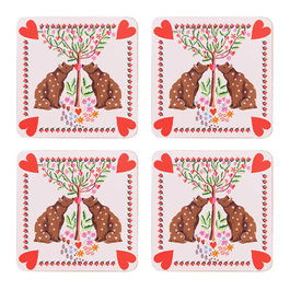 Cath Kidston Oh My Heart Set of 4 Cork Backed Coasters