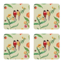 Cath Kidston Summer Birds Set of 4 Cork Backed Coasters