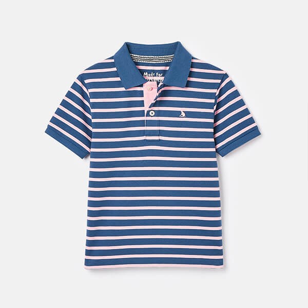 Joules Kids Ink Blue Stripe Filbert Polo Shirt