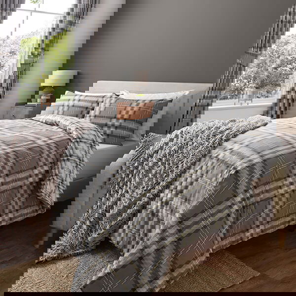 Catherine Lansfield Kelso King Duvet Set Charcoal
