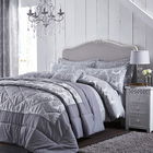 Catherine Lansfield Damask Jacquard Super King Duvet Set Jacquard Silver